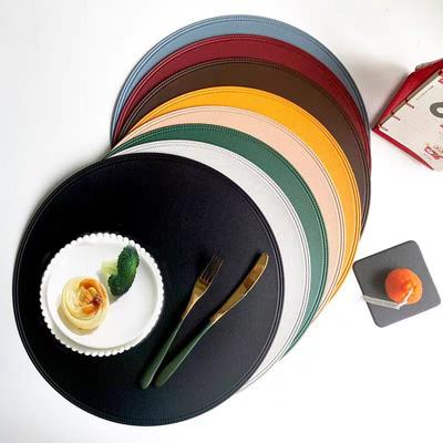 15" Round Light Luxury Lunch Mat Pure Color Household Western Food Mat Waterproof Oil Proof Heat Insulation Anti Scalding Mats