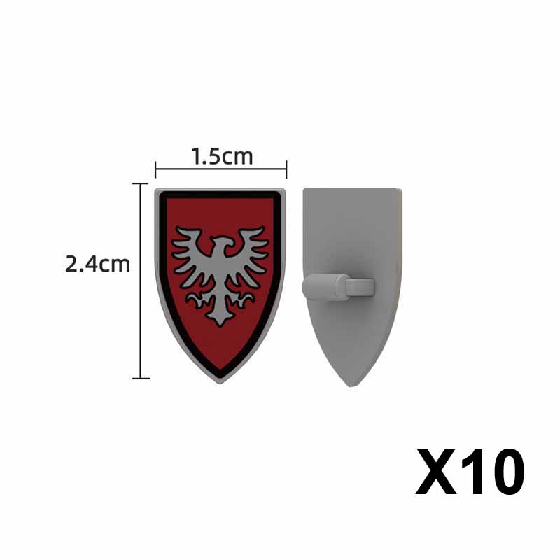 Medieval Castle Soldier Figure Equipment Building Blocks Lion Black Eagle Knight Waffen Accessories Shield Vest Cloak Brick Toys