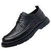 Leather shoes men's casual shoes autumn Block carved platform British style business leather shoes