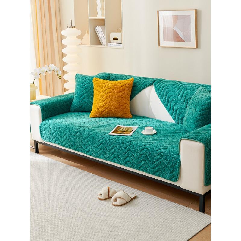Velvet Sofa Cushion Winter Plush Non-Slip Seat Cover Cover Light Luxury Leather Sofa Special Cover Cloth