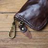NZPJ Retro Genuine Leather Key Bag Natural Head Layer Cowhide Small Wallet Storage for Women Men Car Key Organizer