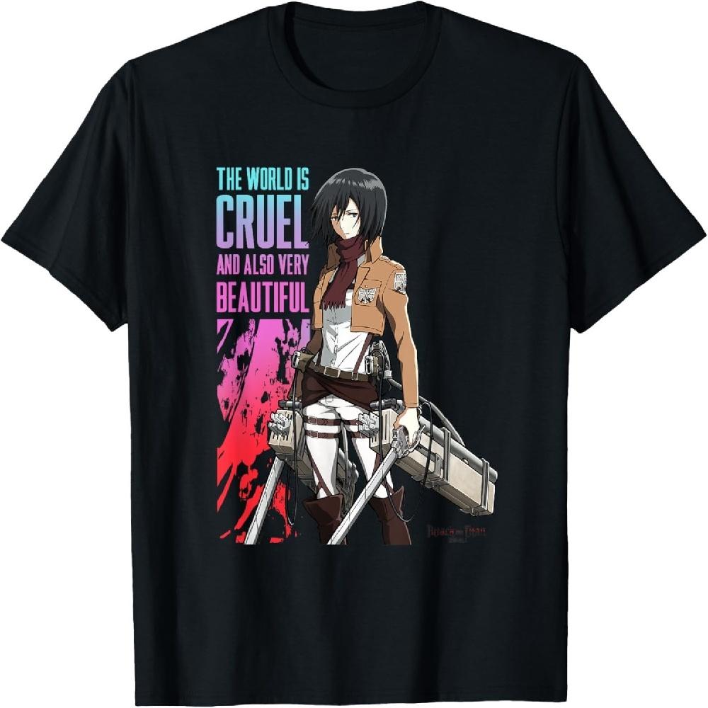 

Атака Титанов Мир Жесток Аниме Футболка XXXXXL чёрный