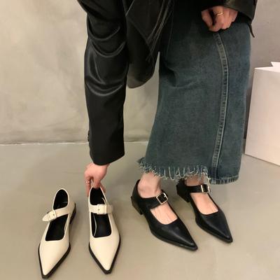 Mary Jane Shoes for Women Low Heels Pumps Chunky Block Heel Comfortable Dress Shoes Women's Pointed Closed Toe Mary Jane Pumps With Adjustable Strap