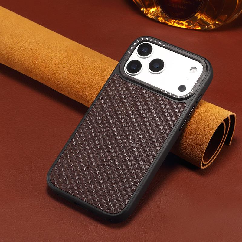 

Denior iPhone 17 Pro Max Leather Case with Flower Design, Anti-Fingerprint & Gear Holder iPhone 16 Plus червоний