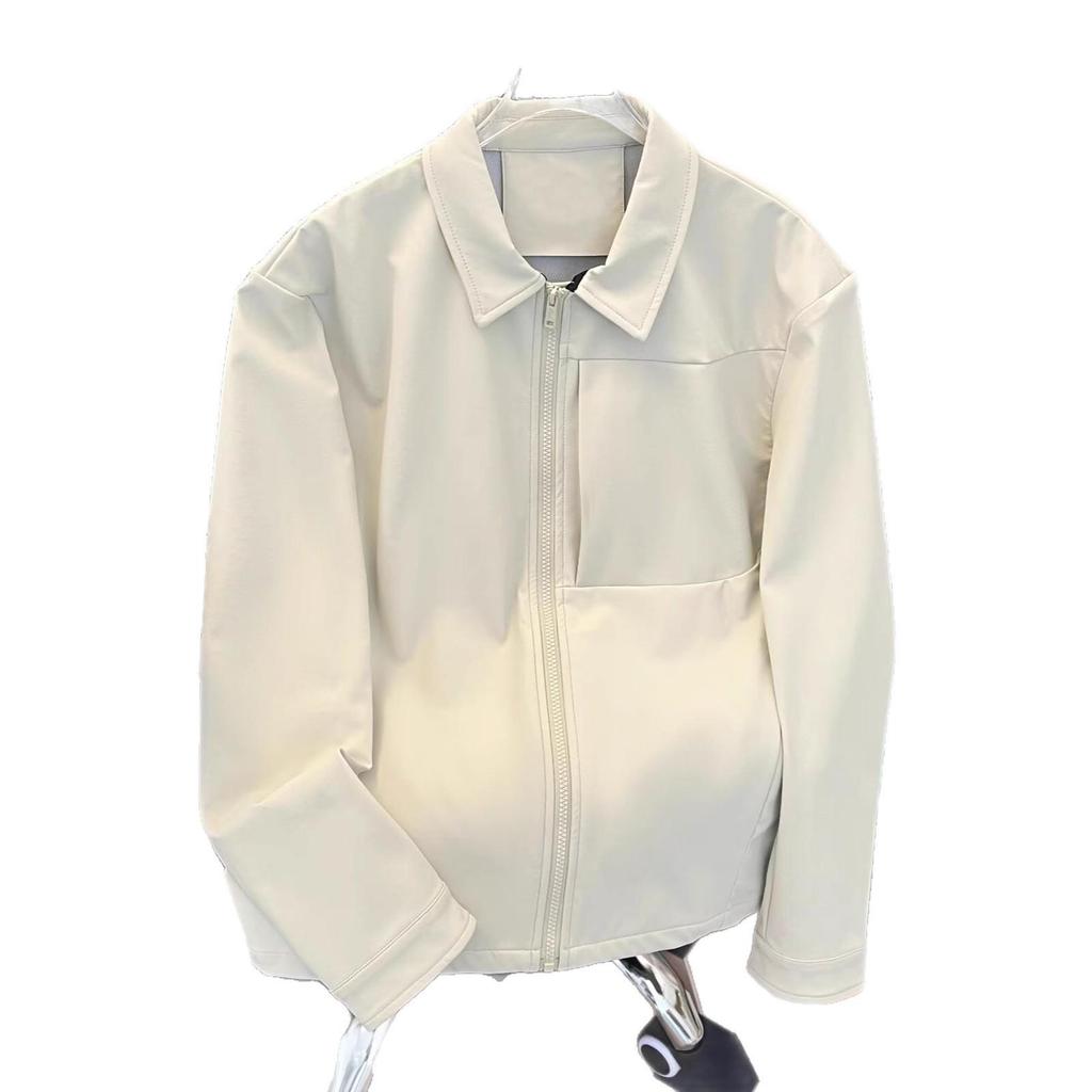 American Style Spring/Autumn Breathable Casual Jacket - Pure Color, Long-Sleeved, Loose Fit Fashion Top