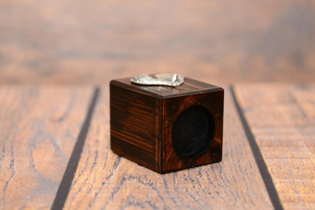 Kerry Blue Terrier, Irish Blue Terrier - wooden candle holder with a dog, a unique souvenir after losing a dog, a handicraft from the Art-Dog brand