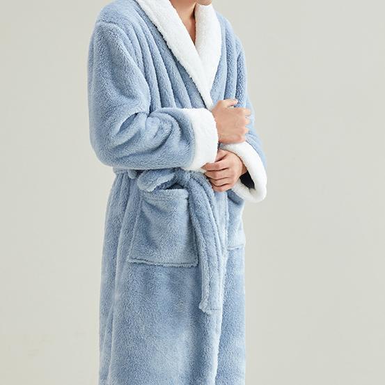 Plus Size Women's Winter Long Thick Couple Advanced Sense Coral Velvet Pajamas