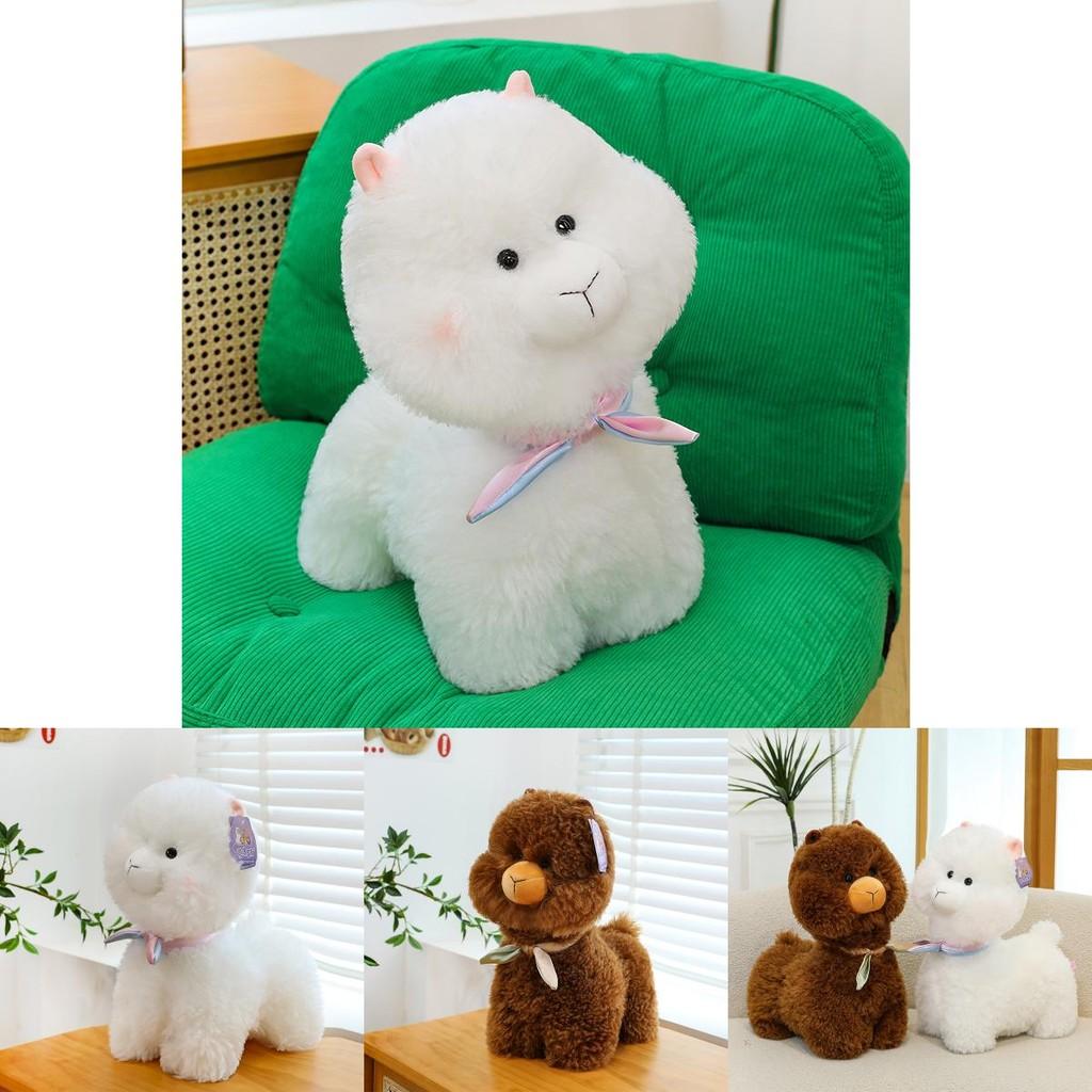 Stuffed Alpaca Animal Plush Toy Short Velvety Fur Kids Room Decor Plush Doll