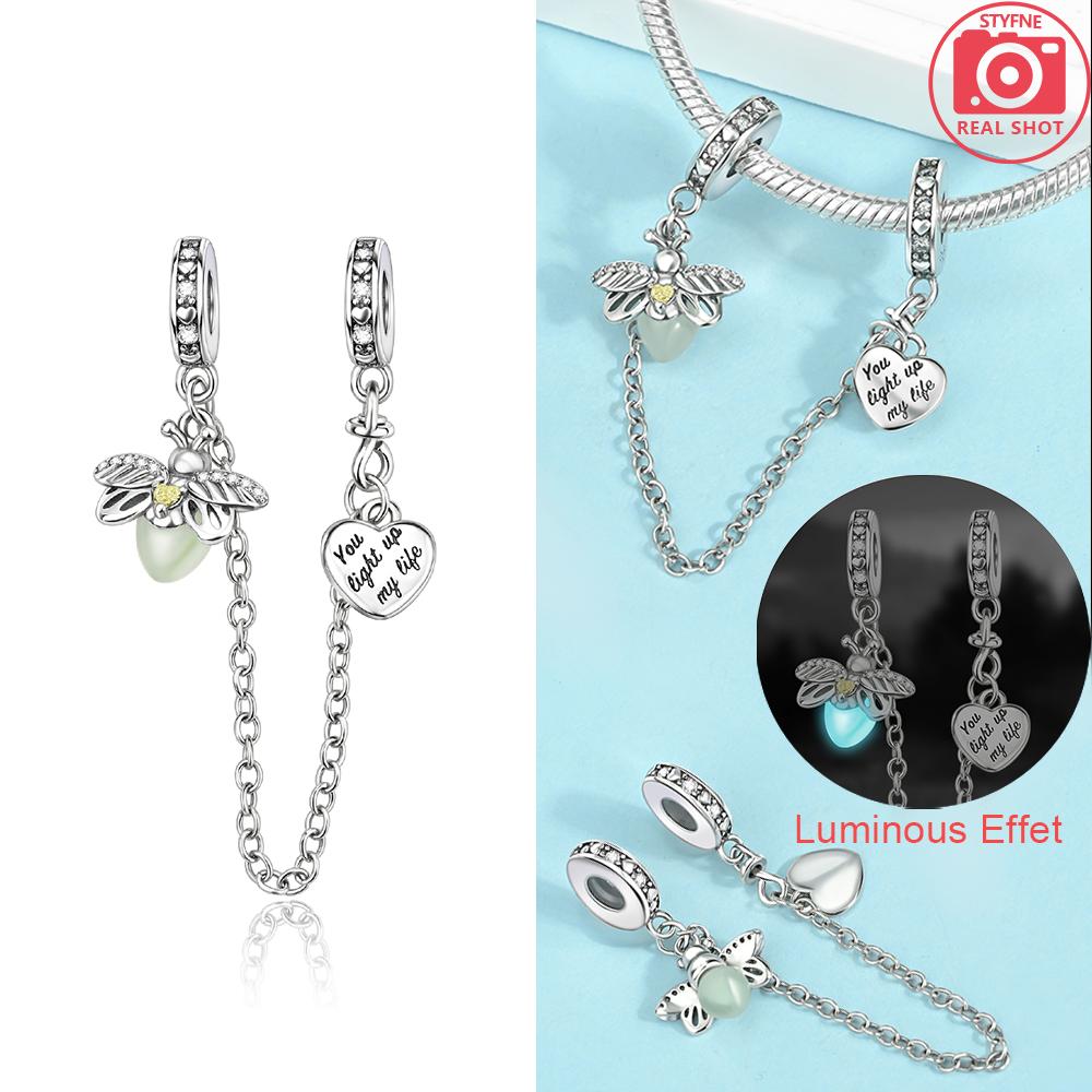 Koper Goud Gloei in het Donker Vuurvliegje Hanger Past op Armband Vrouwen Doe-het-zelf Hanger Voor Sieraden Maken Cadeaus