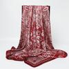 Geometric cashew flower satin print silk scarf shawl sunscreen square scarf 91 satin imitation silk headscarf women's scarf