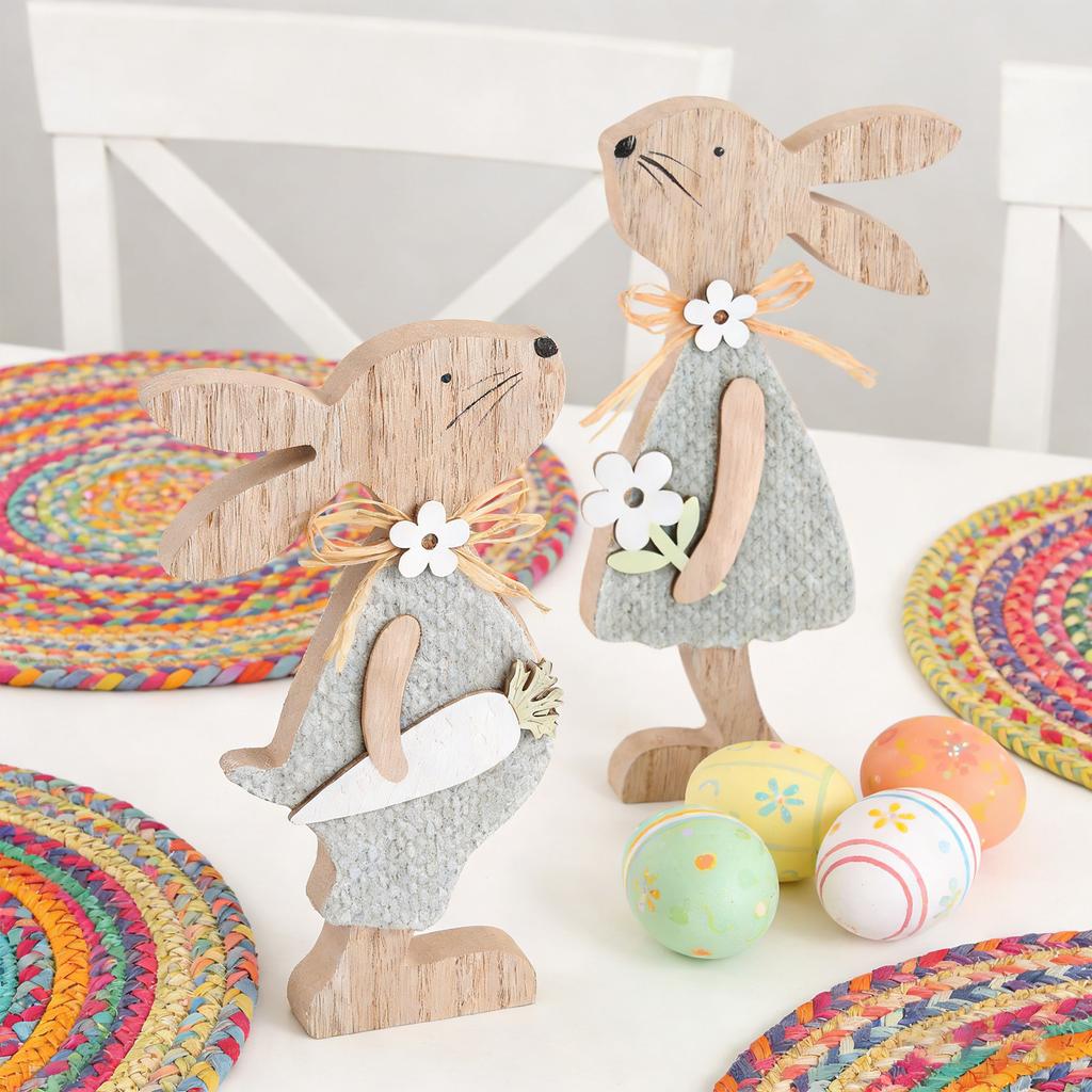 Easter Wooden Party Bunny Decoration Ornament