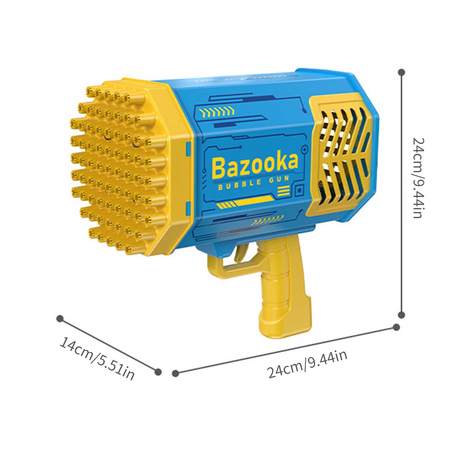 

Ракетный пистолет для пузырей, 69 отверстий, машина для мыльных пузырей, автоматическая воздуходувка с легкими игрушками для детей синий