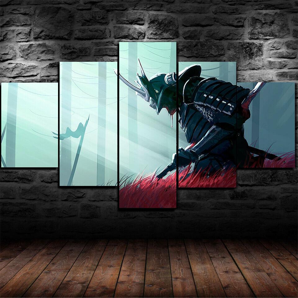 5Pcs Samurai Seppuku Japanese Warrior 5 Piece Canvas Print Poster Wall Art Decor Pictures HD Print Home Decor No Framed 5 Panel