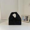 Women Fashion Polka Dot Pleated Shoulder Handbag Casual Daily Small Tote Bag