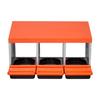 Chicken Nesting Boxes, 3 Compartments, Metal Egg Laying Boxes with Protective Collection Lids, Roll Out Nesting Box, Easy to Assemble, Ideal for Hens,