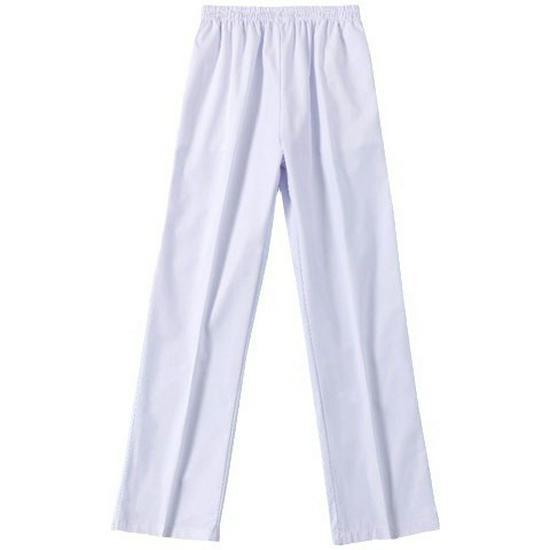 Thick Elastic Waist Nurse Uniform Pants - White, Pink, Blue, Green, Large Size