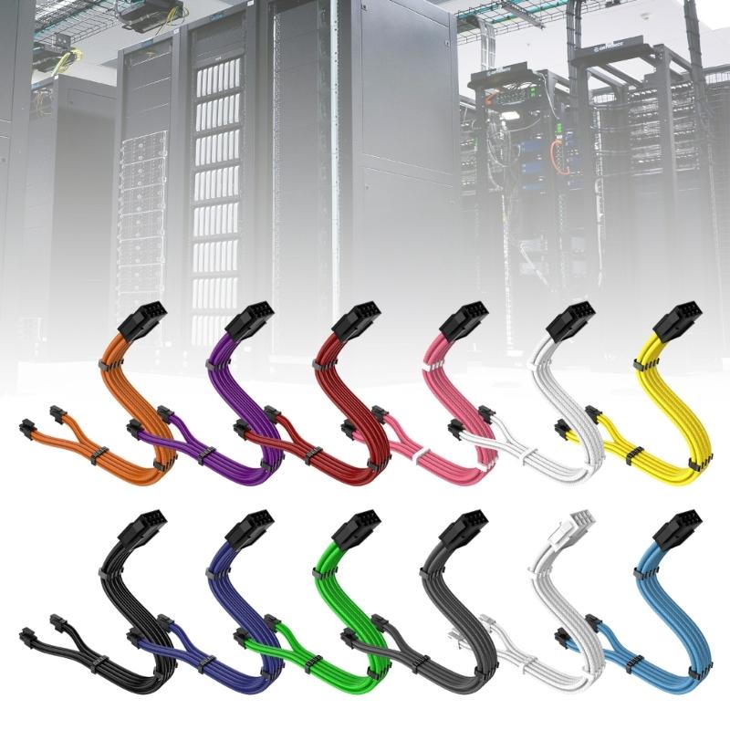 11.8inch CPU 8pin Male to 4+4pin Detachable Male Power Adapter Cable For Modular