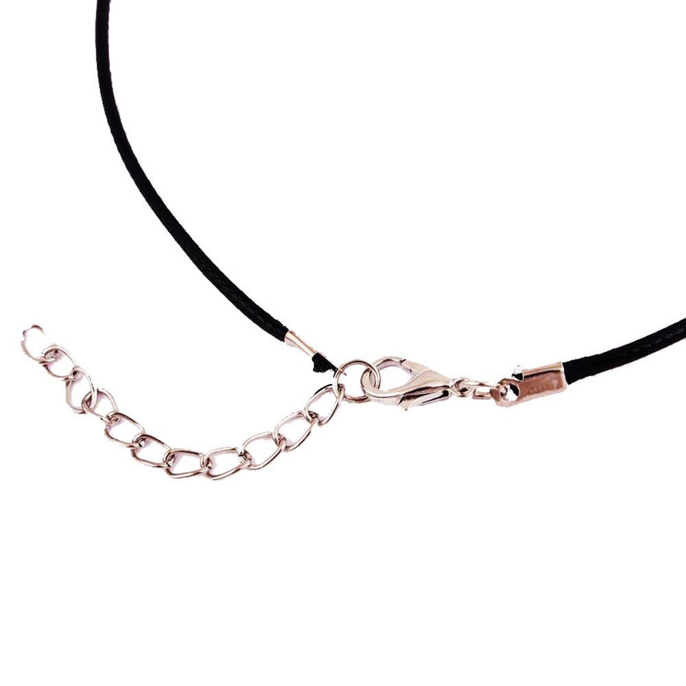 Metal Chain Black Wax Cord Necklace Chains Bulk With Lobster Clasp For Pendants