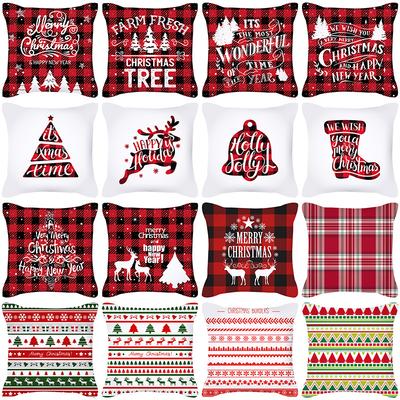Christmas Pillow Cover Nordic Plaid Super Soft Cushion Cover Sofa Pillow Cover New Home Products