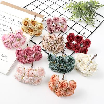 6 Stück/Bund Künstliche Blumen Pfingstrose Bouquet für Heimzimmerdeko Hochzeitsdekoration Kunstblume DIY Kränze Bastelgeschenke Zubehör