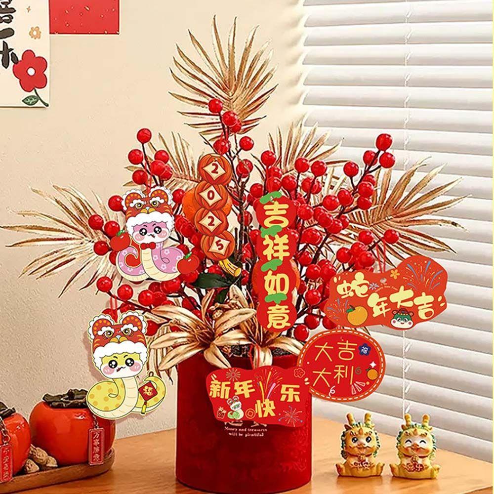 Red Hanging Pendant Tassel Potted Plant Decoration New Hanging Ornament  Spring Festival