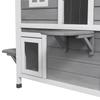 Outdoor Cat House, Wooden Shelter, 2 Stories, Bitumen Roof, 99.5 x 76 x 91 cm, Grey
