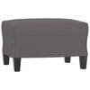 Vidaxl 3-Seater Sofa with Footstool, Grey, 180 Cm, Faux Leather