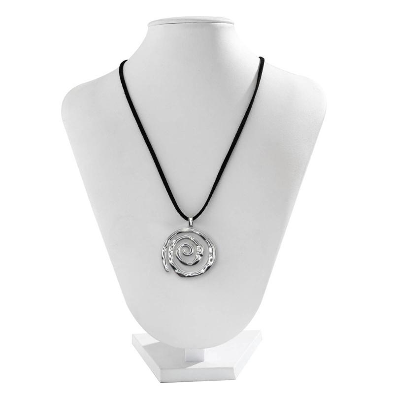 Women Vintage Necklace Elegant Swirl Pendant Neckchain Adjustable Chain Choker Velvets Cord Clavicle Chain Jewelry