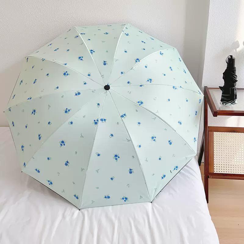 New Style Manual Umbrella, Fresh and Romantic Pastoral Design, Dual-Use for Sun and Rain, Double-Sized, Reinforced, Foldable, Sun Protection, Sunshade