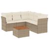 Vidaxl 6-Cz. Garden Furniture Set With Cushions, Beige, Poly Rattan