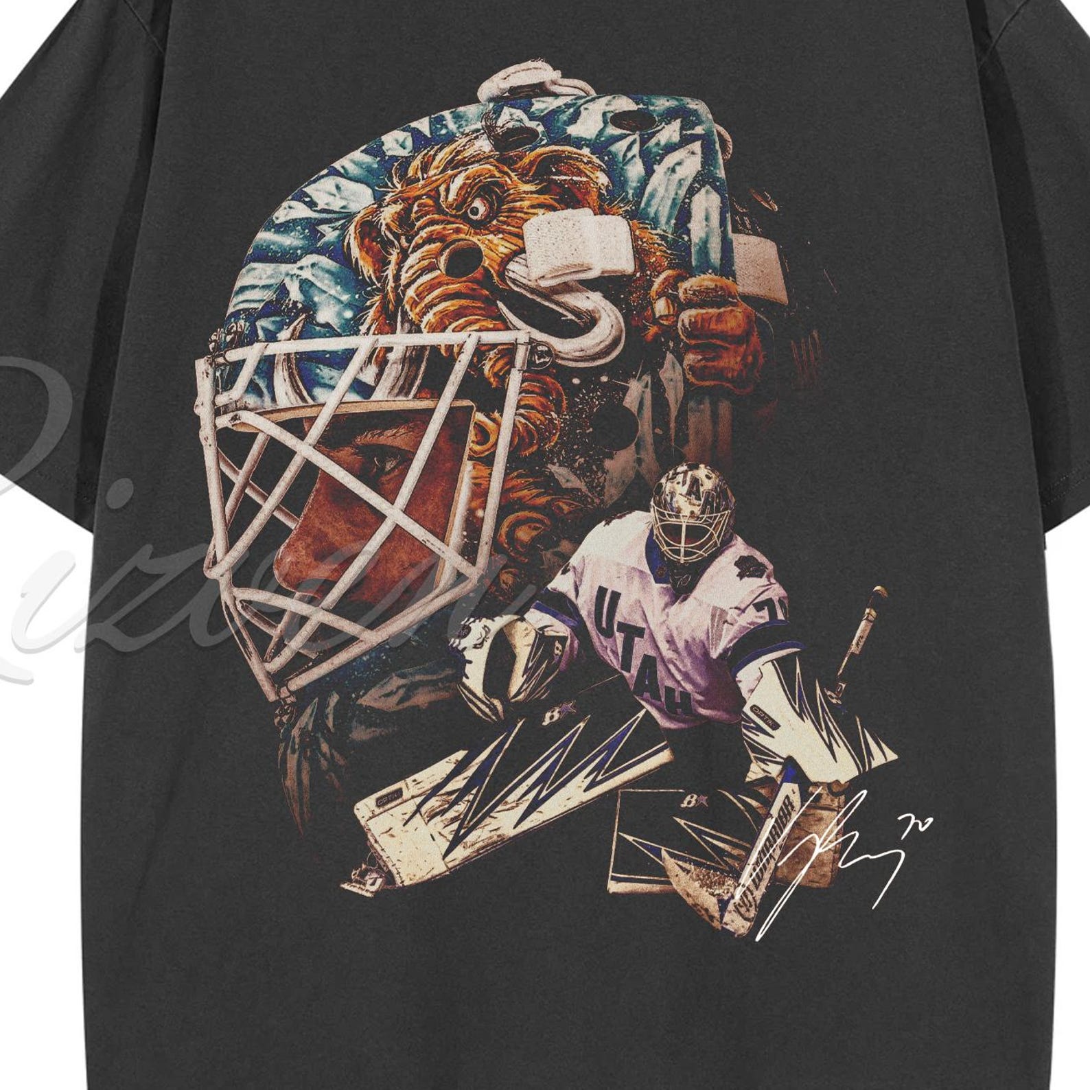 Karel Vejmelka vintage big head design shirt comfort colors 90s, hockey player ice skater shirt designs M