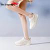 Red Dragonfly Women's Plus Size White Dad Sneakers - Spring 2026 Casual Sports Shoes with Thick Soft Sole.