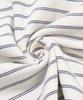 AGOD Contrast Denim Collar Stripe Half T-Shirt [Ivory]