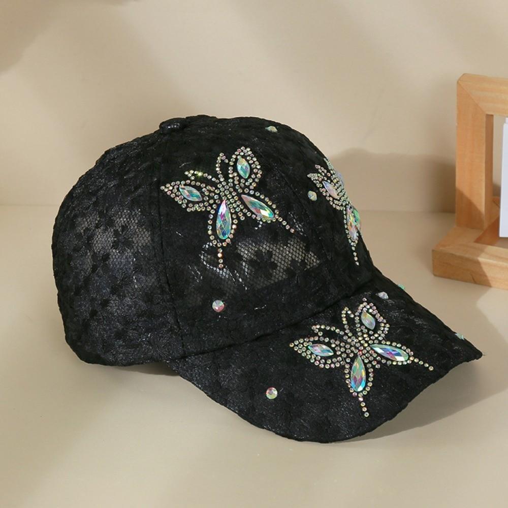Lace Visors Cap Butterfly Mesh Peaked Hat Fashion Flower Baseball Cap  Outdoor