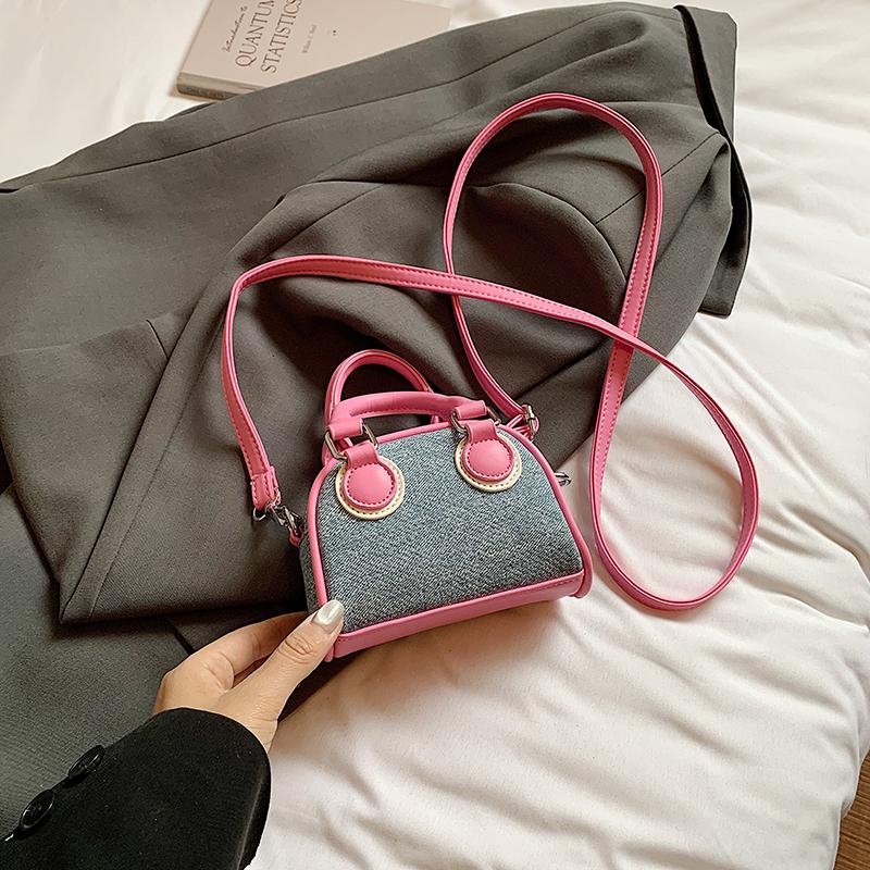 Contrast Color Leather Crossbody Bag 2026 New Mini Purse Cute Trend Lady Lipstick Bag Versatile Shoulder Phone Bag Day Clutches