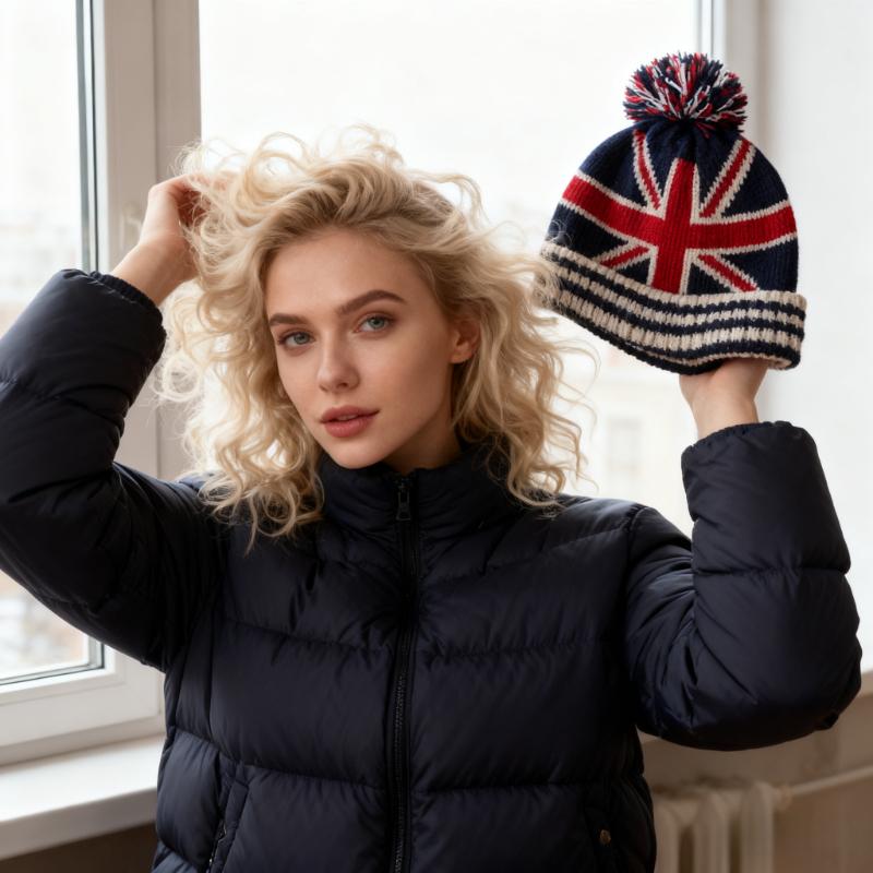 1pc Men Winter Knitted Cap for Women Unisex Casual British National Flag Hats Skullies Beanie Hat Outdoor Ski Sport Hiking Windproof Cap