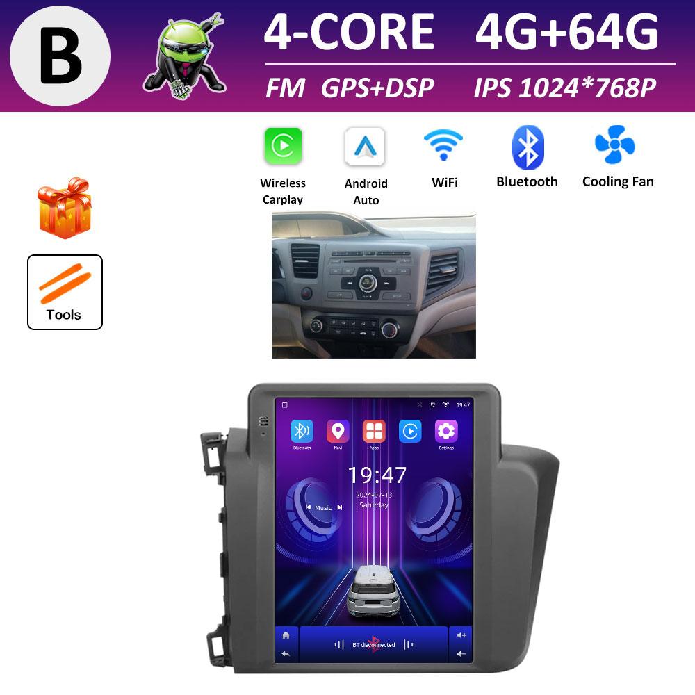 Cooling Fan Android OS Car Video for Honda Civic 2012 2013 2014 - 2015 Video Player DSP Stereo Bluetooth GPS Navigation No 2 Din
