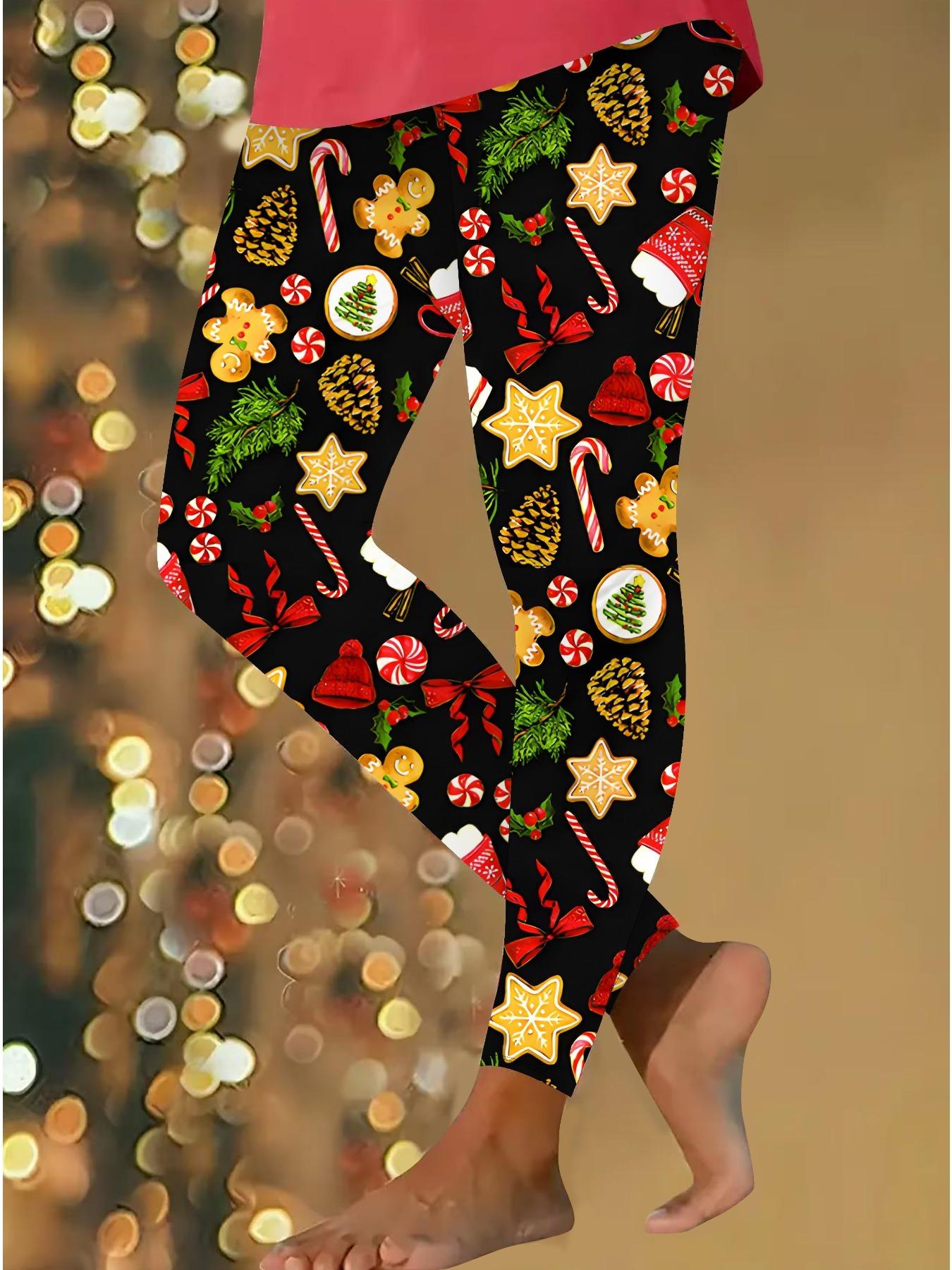 

Жіночі різдвяні легінси для йоги з принтами, еластичні, для фітнесу, бігу, спортзалу, активного відпочинку XXL жовтий