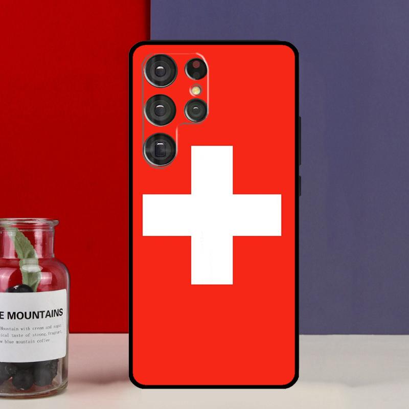 Schweiz Schweizer Flagge Hülle Für Samsung Galaxy S20 S21 FE Plus Note 20 Ultra S8 S9 S10 Note 10 Plus TPU Hülle