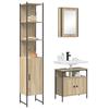 Bathroom Furniture Set with Shelf 3 Pcs Sonoma Oak Wood Based Material