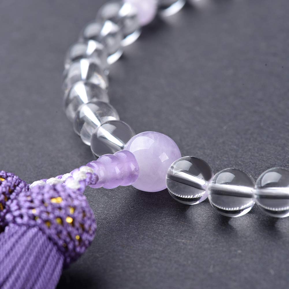 Women's Prayer Beads, Genuine Crystal and Fujiun Stone with Silk Tassel, Informal Prayer Beads, Recitation, Funeral, Memorial Service, Buddhist