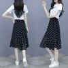 Spódnica damska z szyfonu z nadrukiem w kropki, lato, nowy styl, dopasowany krój i modna półspódnica dla kobiet