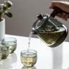 1pc/1set Glass Tea Set Teapot 530ml/17.9oz Tea Cup 90ml/3oz Wooden Handle Teapot Household High Temperature Resistant Tea Maker Tea Kettle Perfect For