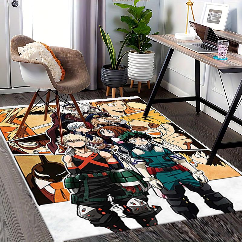 1pc My Hero Academia Anime Characters Office Chair Mat - Anti-Slip Carpet for Desk, Decorative Floor Covering Suitable for Home or Workplace, Perfect
