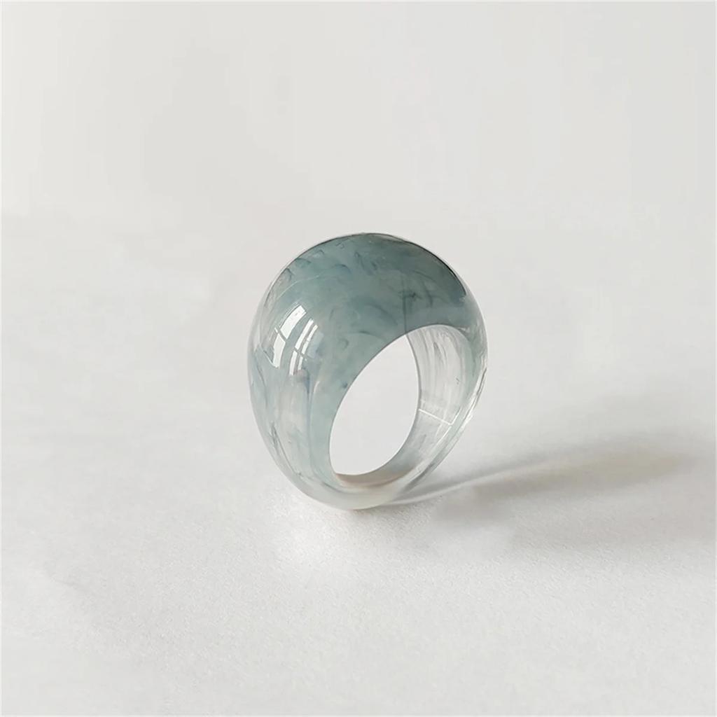 Neuer Vintage Ring für Damen Transparenter Bunter Acrylharz Ring Korea Mode Geometrischer Ästhetischer Schmuck Trend Punk Ringe