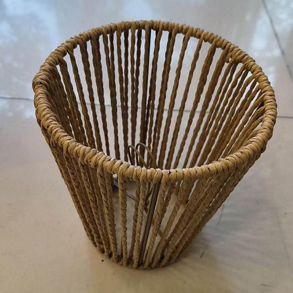 Weaving Design Woven Lampshade Vintage Style Light Fixture Vintage Lampshade Hanging Cane Inspired Light Fixture