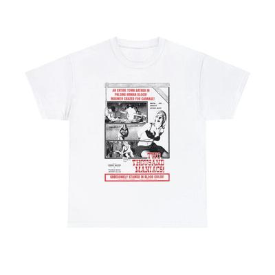 Two Thousand Maniacs Horror Movie T Shirt Vintage 1964 Goth Punk Halloween Emo Unisex T-Shirt
