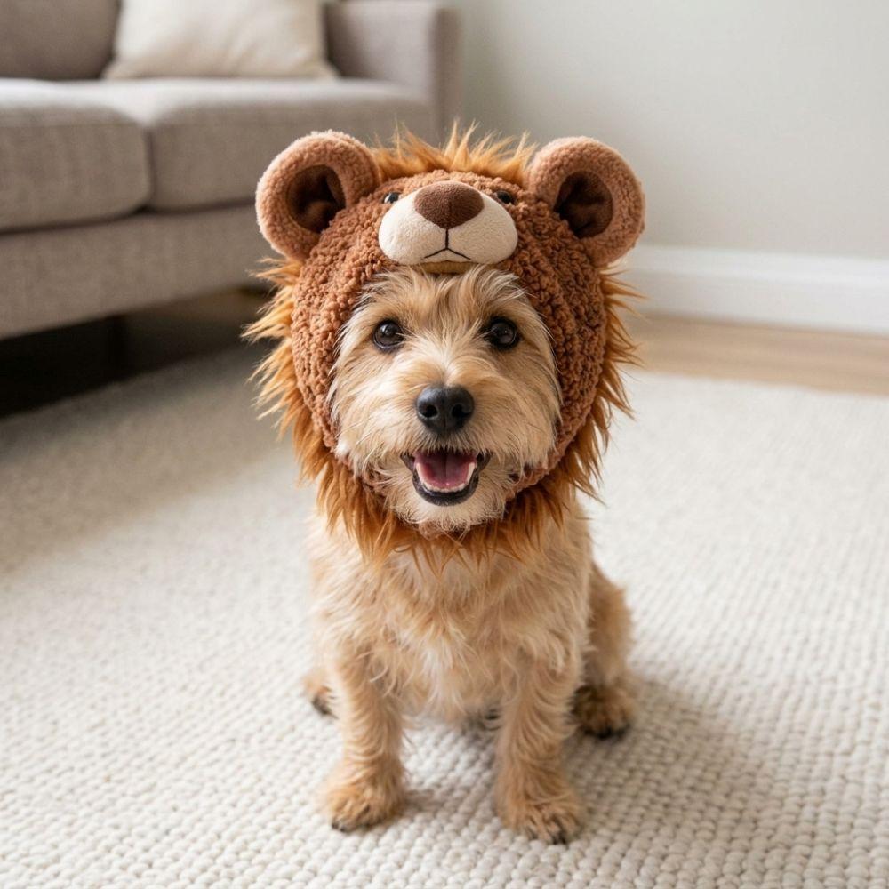 Skin Friendly Dog Plush Lion Hat Funny Cat Costume Headwear Pet Decor Headgear Birthday Gift