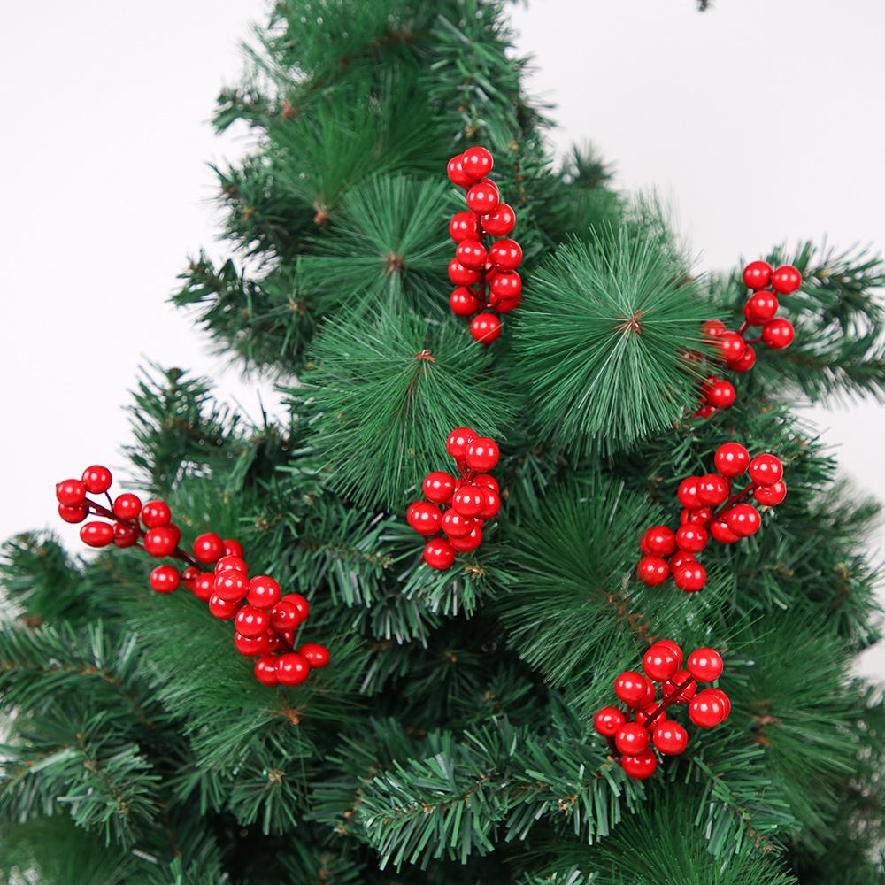 Artificial Berries Christmas Red Berry Branches for Xmas Tree Decoration Party Home Table Ornaments Red Fruit Wreath DIY Gift