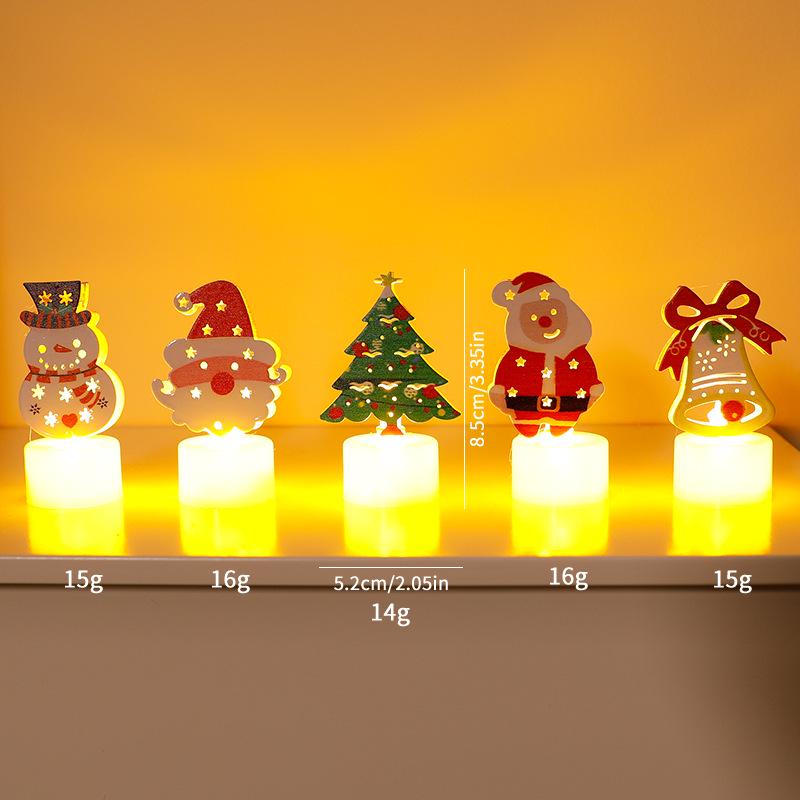 Christmas LED Candle Light with Santa and Snowman Figurines